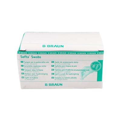 BRAUN SOFTA SWABS CLEANSING TOALLITAS ALCOHOL 70% 100 UN R19