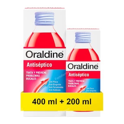 ORALDINE ANTISEPTICO COLUTORIO 400 ML + 200 ML