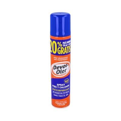 DEVOR OLOR SPRAY PIES CALZADO 150 G + 20% GRATIS