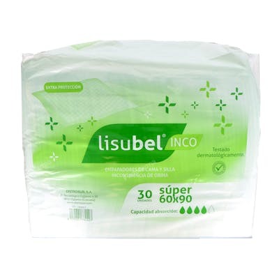 LISUBEL EMPAPADOR DESECH S/ALAS SUPER 60X90 CM 30 UN