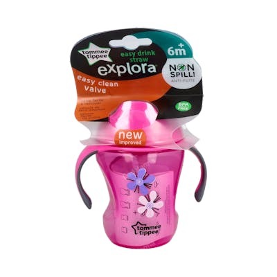 TOMMEE TIPPEE TAZA EASY DRINK PAJITA ASAS +6 M 230 ML ROSA