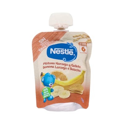 NESTLE BOLSITA PLATANO NARANJA Y GALLETA 90 G..