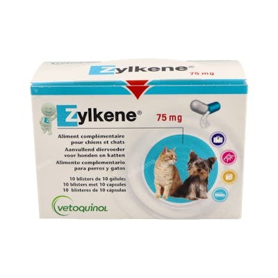 ZYLKENE GATO-PERRO 75 MG -10 KG 100 CAPS VET