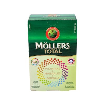 MOLLER'S TOTAL MULTIVITAMINAS + OMEGA 3 28COMPRIMIDOS + 28 PERLAS