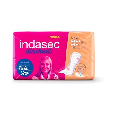 COMPRESA INDASEC DISCREET MAXI B15 (PROMO 6U)