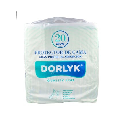 DORLYK EMPAPADOR/SALVACAMAS QUALITYLINE DESECH 90X60 CM 20 U