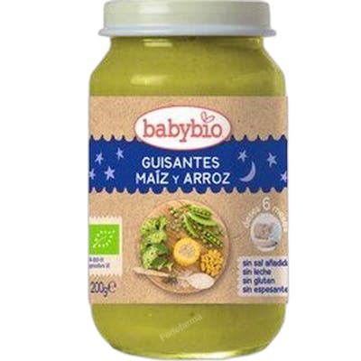 BABYBIO BUENAS NOCHES GUISANTES-MAIZ-ARROZ 200 GR
