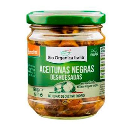 BIO ORGANICA ITALIA ACEITUNA NEGRA DESHUESADA CON AOVE gr BI