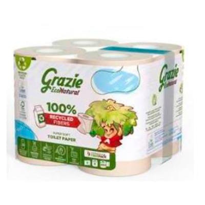 GRAZIE NATURAL PAPEL HIGIENICO DOBLE CAPA 8 rollos BIO