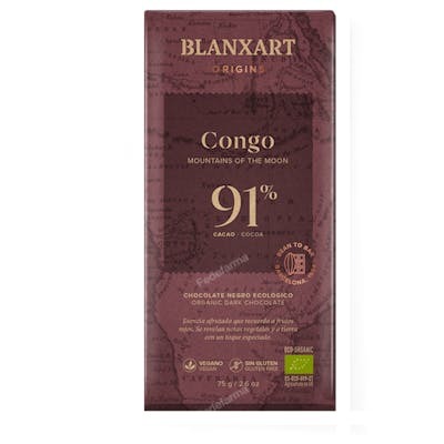 BLANXART CHOCOLATE NEGRO 91% CONGO 75 gr ECO