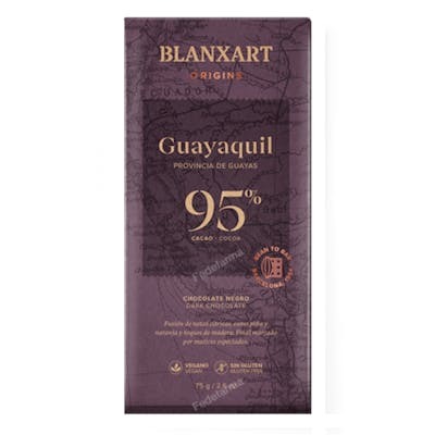BLANXART CHOCOLATE NEGRO 95% GUAYAQUIL 75 gr ECO