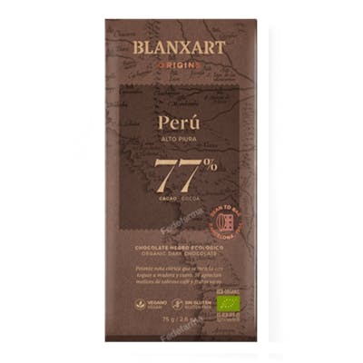 BLANXART CHOCOLATE NEGRO 77% PERU 75 gr ECO
