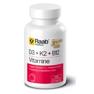 RAAB VITALFOOD VITAMINA D3+K2+B12 460mg 60 cap VEGAN SG