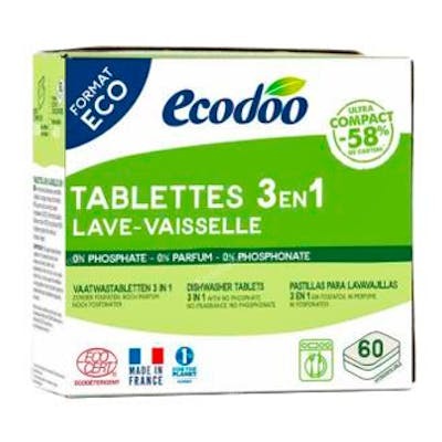 ECODOO LAVAVAJILLAS MAQUINA TABLETAS 3 EN 1 60 pastillax12