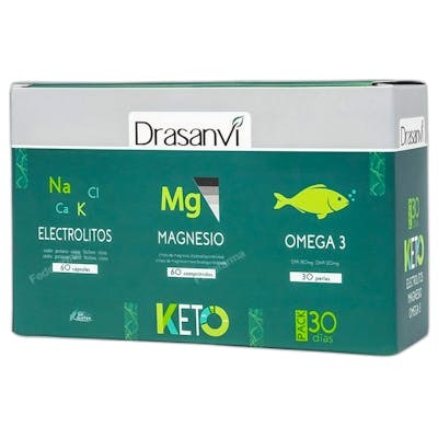 DRASANVI PACK KETO ELECTROLI 60CAPSULAS+MG 60COMPRIMIDOS+OMEGA 30PERLAS