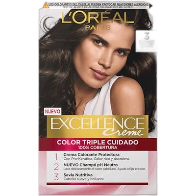 LOREAL PARIS EXCELLENCE CREME TINTE PERMANENTE3 CASTANO OSCU