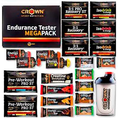 CROWN SPORT NUTRITION PACK ENDURANCE TESTER 3.0 CON SHAKER 5