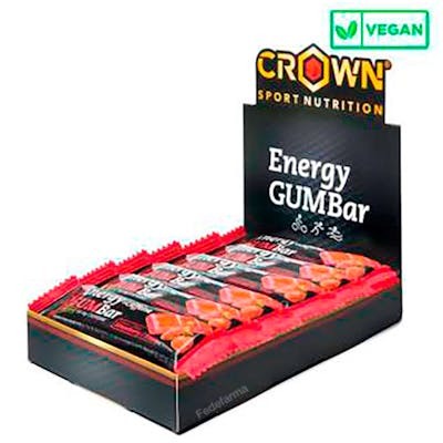 CROWN SPORT NUTRITION ENERGY GUM BAR FRESA + CAFEINA 12 X 30
