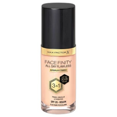 FACEFINITY 3 IN 1 PRIMER CONCEALER FOUNDATION C10 FAIR PORC