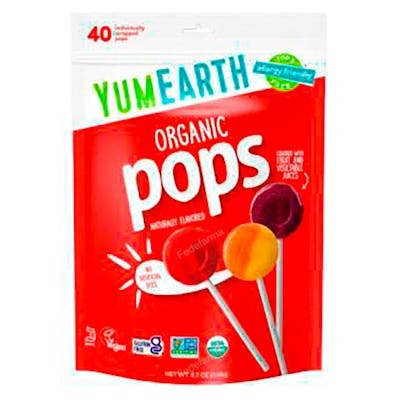YUM EARTH PIRULETAS ORGANICAS sabor frutas 8 sabores 40 uds