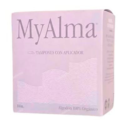 MYALMA TAMPONES SUPER con aplicador 100% algodon 14 uds.