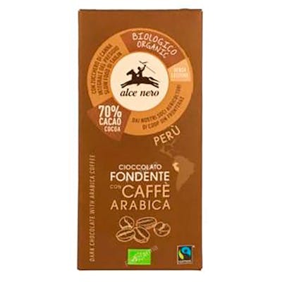ALCE NERO CHOCOLATE NEGRO con Cafe Arabica tableta 50gr BIO