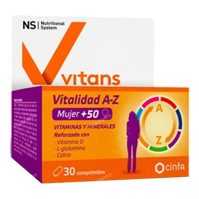 NS VITANS VITALIDAD A-Z MUJER 50+ 30 COMP
