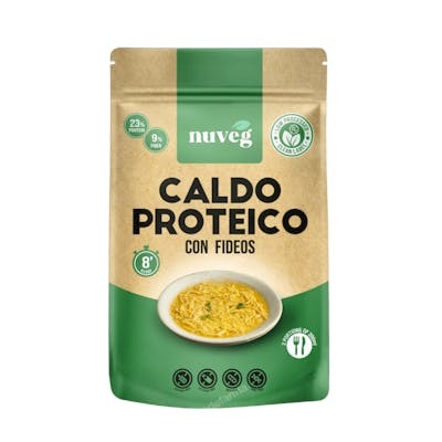 NUVEG CALDO PROTEICO CON FIDEOS 80 GR 2 RACIONES