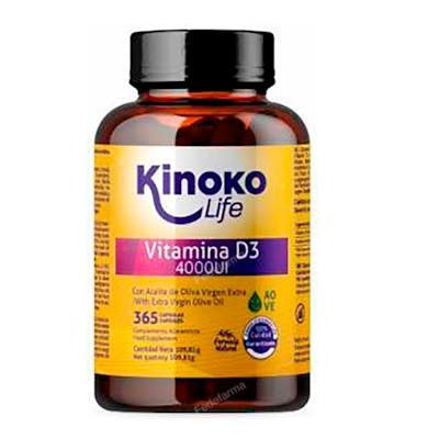 KINOKO LIFE VITAMINA D 4000 IU 365 CAPSULAS