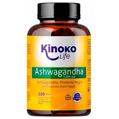 KINOKO LIFE ASHWAGANDHA KSM-66 180 CAPSULAS