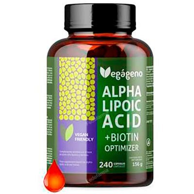 VEGAGENO ALPHA LIPOIC ACID CON ACIDO FOLICO 600 MG 240 CAPSULAS