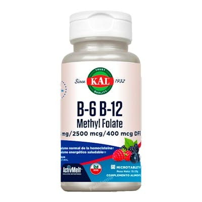 KAL B6 B12 METHYL FOLATE 60 COMPRIMIDOS SUBLINGUALES