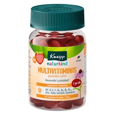 KNEIPP GUMMIES NIÑOS MULTIVITAMINAS 30 CARAMELOS SABOR FRESA