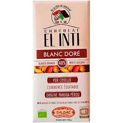 SALDAC CHOCOLATE BLANCO DORADO 40% 100 gr ECO