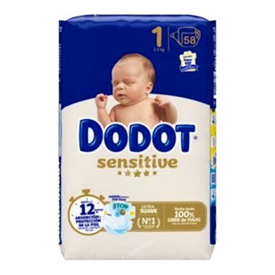 DODOT PAÑAL INF SENSITIVE T/1  2-5 KG 58 UN