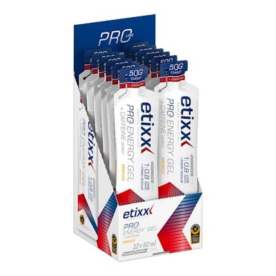 ETIXX DOUBLE CARB ENERGY GEL PRO+CAFFEINE MANGO 12 UDSX60 ML