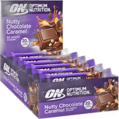 OPTIMUM NUTRITION ON NUTTY CHOCOLATE CARAMEL BAR 10X70G