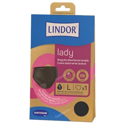 LINDOR LADY BRAGUITA ABSORBENTE LAVABLE TALLA L 1 UN