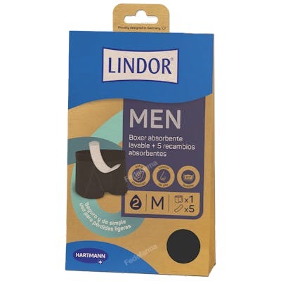 LINDOR MEN BOXER ABSORBENTE LAVABLE TALLA M + 5 RECAMBIOS