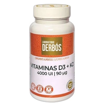 DERBOS VITAMINAS D3 + K2 4000 UI 90 ΜG 120 COMPRIMIDOS