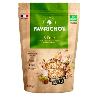 FAVRICHON CRUNCHY MUESLI 6 FRUTAS 375 gr. BIO SG