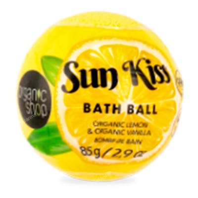 BOMBA DE BAÑO DE LIMON Y VAINILLA ORGANICOS «SUN KISS», 85 G