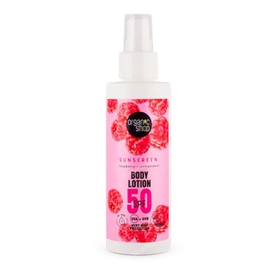 LOCION CORPORAL CON PROTECCION SOLAR FRAMBUESA + ANTIOXIDANT