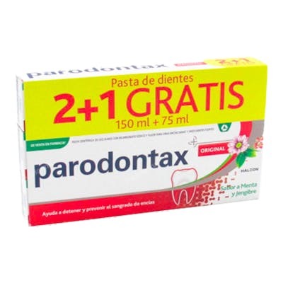 PARODONTAX ORIGINAL 3 UNIDADES 75 ML  MENTA Y JENGIBRE