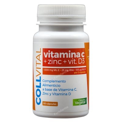 COLLVITAL VITAMINA C+ZINC+D3 60 CAPS