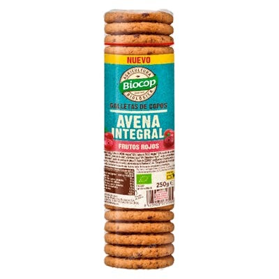 GALLETA COPOS AVENA INTFRUTOS ROJOS BIOCOP 250 G