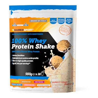 100% WHEY PROTEIN SHAKE COOKIES & CREAM 900G