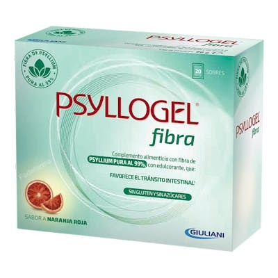 PSYLLOGEL FIBRA 20 SOBRES NARANJA ROJA