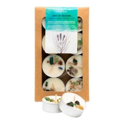 CANVELA - CAJA REGALO 8 UDS VELAS DE TÉ PERFUMADA AIRES DE M