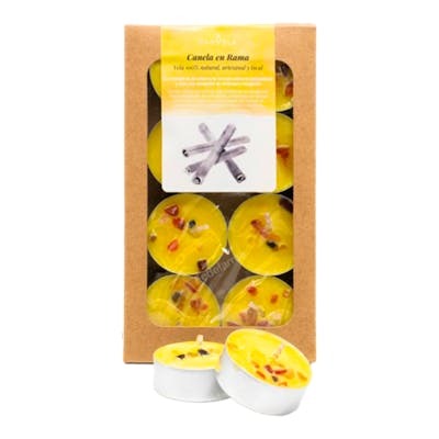 CANVELA - CAJA REGALO 8 UDS VELAS DE TÉ PERFUMADA CANELA EN